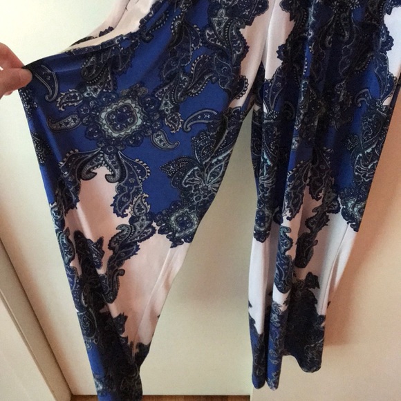 INC Blue + White Jumpsuit, Small - Picture 4 of 8